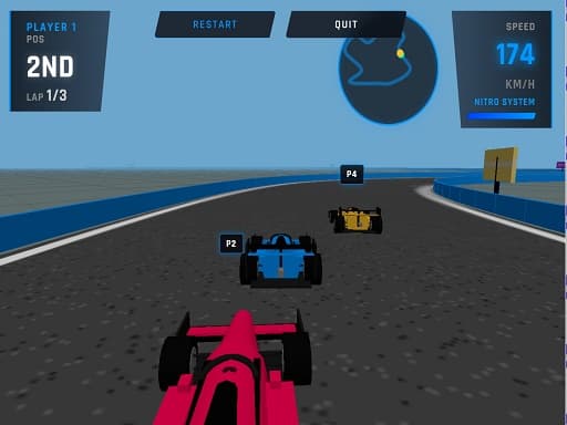 3D Formula Racing: Pro Edition — Free 2 Player Formula Car Game Unblocked — gameplay screenshot